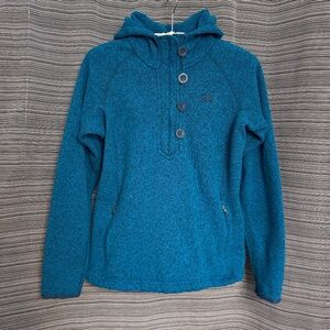 The North Face Turquoise Hooded Pull Over Fleece Size Medium